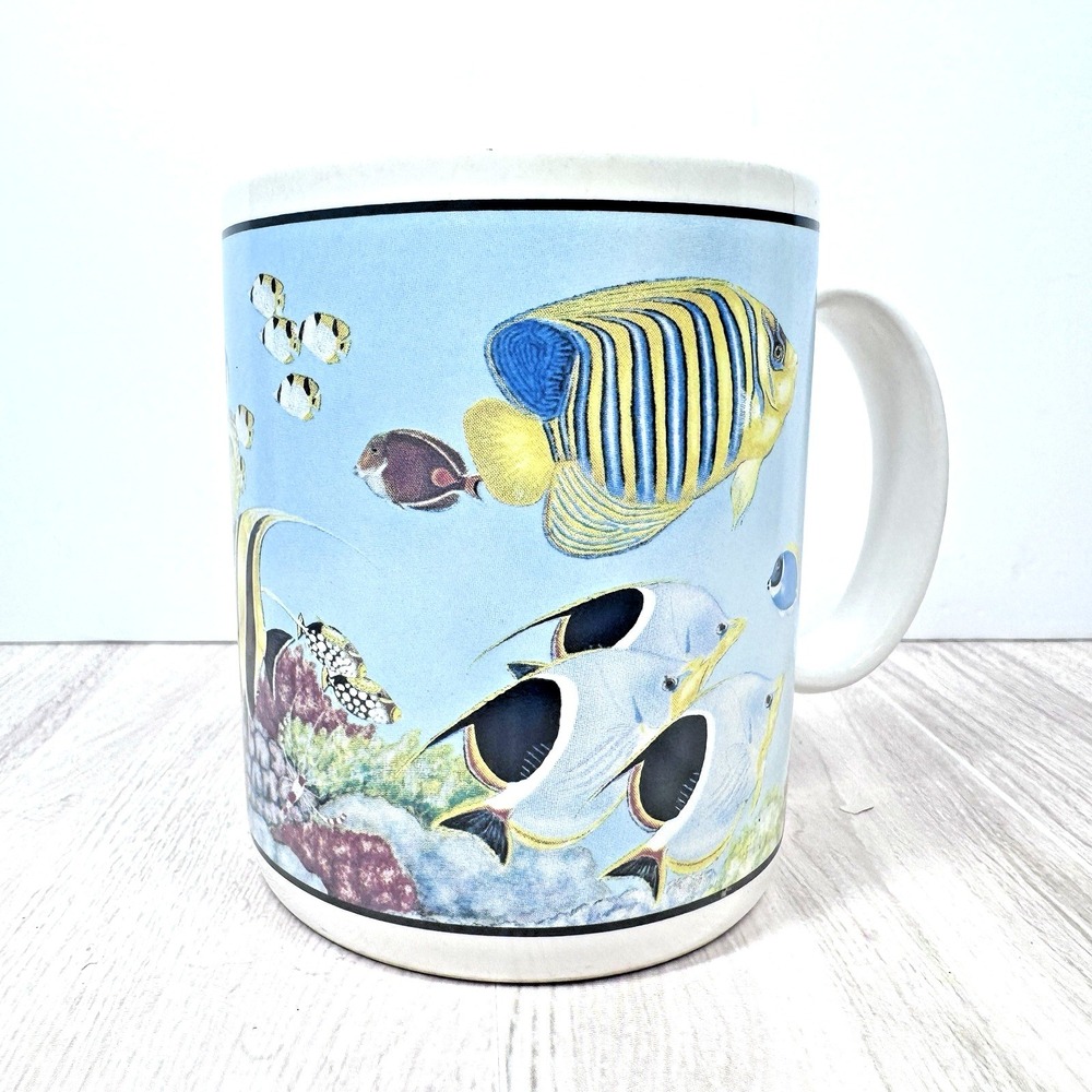 King Angelfish Tropical‎ Fish Coffee Mug Ocean Sea Life Blue Ceramic Cup